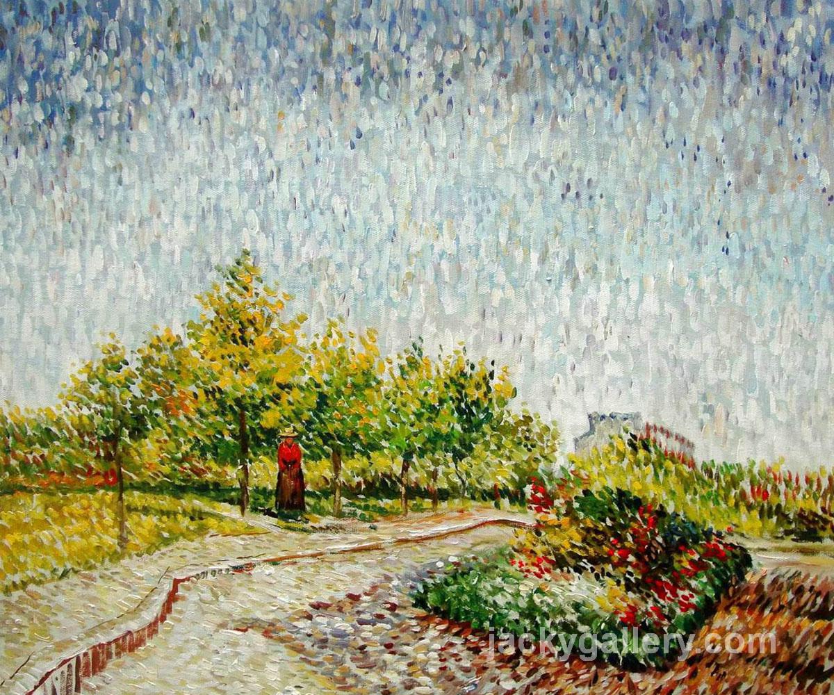Lane in the Argenson Park at Asnieres Spring, Van Gogh painting